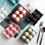 Egg Holder Anti-Slip 6 Grids Ceramic Eco-Friendly Egg Container for Kitchen