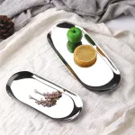 Stainless Steel Steel Serving Tays Bathroom Sink Vanity Trays Soap Dish Dish Dishive Trays Cosmetics Jewelry Organizer