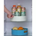 2PCS 360 Rotation Cabinet Organizer Storage Spice Drink Fruit Cosmetic Storage Rack Plastic Turntable for Kitchen Bathroom Room