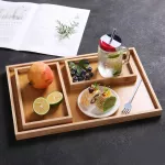 Wooden Bamboo Serving Tay Tea Cup Saucer Tays Fruit Plate Storage Pallet Plalet Decoration Japanse Food Rectangular Plate