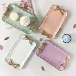 European Style Retro Resin Bow-Knot Cake Storage Trays Makeup Organizer Dessert Plate Square Necklace Tray Kitchen Tableware