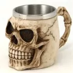 Stainless Steel Steel SKULL Beer Cup Viking Warrior Skull Mug Tankard Medieveal Skull Drinkware Mug for Coffee Beverage Juice Mugs