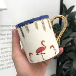 Golden Handle Ceramic Cup Creative Coffee Mug Coffee European Luxury Water Cup Afternoon Teacup Tea Set Pair Cups