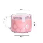 Creative Cat Paw Cup Transparent Glass Mug Handle Coffee Milk Tea Cup Cute Juice Glass Drinkware Novelty for Friend