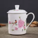 Jingdezhen Bone China Ceramic Large Cups Cover Drinkware Porcelain METING ABOUT 500ml
