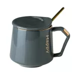 Luxury Gold Rim Ceramic Office Coffee Milk Tea Mug Wedding Birthday Couples S Friends Cup With Lid Spoon Box