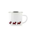 Stainless Steel Camping Coffee Mug Scottie Dog Enamel Birthday Outdoors Metal Enamel Campfire Cup