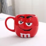 New Mm Beans Coffee Mugs Tea Cups And Mugs Creative Cartoon Cute Expression Mark Large Capacity Drinkware S