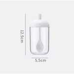 Spice Bottle Seasoning Box Glass Bottle Saugar Jar with Spoon BBQ Baking Oil Cruet Seasoning Kitchen Accessories 1PC