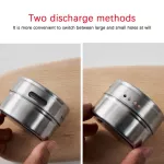 Magnetic Spice Jar Stainless Steel Seasoning Pot Set Household Seasoning Bottle Cup Magnetic Tank with Stickers Kitchen Tools