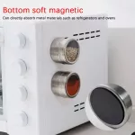 Magnetic Spice Jar Stainless Steel Seasoning Pot Set Household Seasoning Bottle Cup Magnetic Tank with Stickers Kitchen Tools