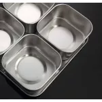 Japanse Stainless Steel Seasoning Box Set Creative Seasoning Jar 6 Grid 8 Grid Optional with Lid Kitchen Health Spice Box Q221