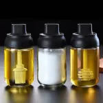Salt Spice Bottle Oil Brush Honey Bar Moisture-Proof Lid Seal Pepper Season Jar Kitchen Cruet Contains Tools