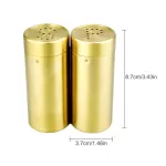 2PCS/ A SET GOLD "SP" Stainless Steel Spice Jar Condiment Set Seasoning Bottles Set Salt Pepper Shakers Spice Cruet Sets