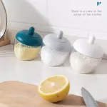 Clear Seasoning Bottle Jar with Cover and Spoon Glass Spice Salt Condiment Storage Container Cruet Honey Pot Oil Brush Bottles