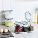 Nordic Light Light Light Luxury Kitchen Supplies Seasoning Box Set Daily Seasoning Jar Seasoning Jar Rectangular Seasoning Bottle
