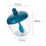 Clear Seasoning Bottle Jar with Cover and Spoon Glass Spice Salt Condiment Storage Container Cruet Honey Pot Oil Brush Bottles