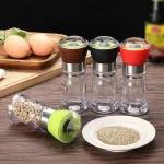 Pepper Grinder Adjustable Pepper Mill Manual Grinder Bottle Transparent Seasoning Bottle Easy Operation Kitchen Accessories