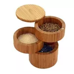 Totally Bamboo Salt Box Bamboo Storage Box With Magnetic Swivel Lid Permanently On Lid