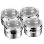 9/6/4/3/2/1PCS Kitchen Spice Jar Magnetic Seasoning Boxes Dustproof Stainless Steel Spice Can Seasoning Pot Outdoor BarbeCue