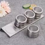 9/6/4/3/2/1PCS Kitchen Spice Jar Magnetic Seasoning Boxes Dustproof Stainless Steel Spice Can Seasoning Pot Outdoor BarbeCue