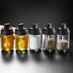 3 PURPOSE 250ml Pepper Cruet Oil Bottle Spoon Cover Moistureproof Honey Seasoning Bottle Condiment Jar Tank Kitchen Accessories