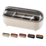 1 Set Cruet Box Small Moisture-Proof Exquisite 4 Grids Seasoning Box for Kitchen Spice Rack Mini Salt and Pepper Shakers