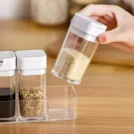 Plastic Transparent Seasoning Bottle Set Kitchen Tools Mini Soy Sauce Vinegar Container Pepper and Salt Shaker SPICE JAR