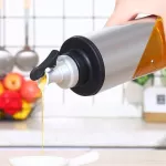 650ml Olive Oil Dispenser Bottle with SPOUT OLIVE OIL VNEGAR CRUET CLER STAINLESS STORAGE STORAGE KITCHCHEN OIL DISPENSER BOTTLE