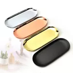 New Colorful Metal Storage Tray Gold Oval Dotted Fruit Plate Small Items Jewelry Display Tray Mirror Storage Home Storage