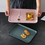 Exactic Creative Multi-Function Rectangular Plastic Serving Tray Kitchen Organizer Home Kitchen Fruit Dessert Tray