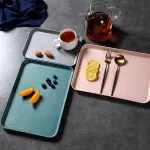 Exactic Creative Multi-Function Rectangular Plastic Serving Tray Kitchen Organizer Home Kitchen Fruit Dessert Tray
