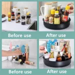 Storage Trays 360 Rotating Storage Box Kitchen Make Organizer Seasoning Container Bathroom Turntable Cosmetic Plate Cabinet Rack