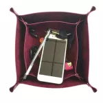 Foldable Storage Tays Square Dice Tray for Key Wallet Coin Organization Home Office Desk Storage Sundries Box Bins Accessories