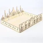 Wooden Eid Mubarak Decor Islamic Ramadan Decoration Dessert Plate Food Organization