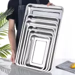 Rectangular Food Shallow Trays Stainless Steel BarbeCue Fruit Storage Plate Steamed Dish Pastry Baking Pan Kitchen Utensils
