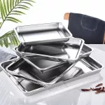 Rectangular Food Shallow Trays Stainless Steel BarbeCue Fruit Storage Plate Steamed Dish Pastry Baking Pan Kitchen Utensils