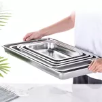 Rectangular Food Shallow Trays Stainless Steel BarbeCue Fruit Storage Plate Steamed Dish Pastry Baking Pan Kitchen Utensils