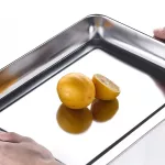 Rectangular Food Shallow Trays Stainless Steel BarbeCue Fruit Storage Plate Steamed Dish Pastry Baking Pan Kitchen Utensils