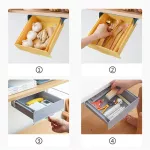 Under-Drawer Storage Boxes Self-Aadhesive Sundries Stationery Statione Box School Pen Holder Case Container Kitchen Desk Organizer