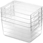 Kitchen Refrigort Storage Box Clear Pantry Organizer Binshold Plastic Food Storage Baskets Organizing 4O
