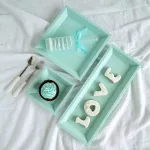 Scandinavian Wooden Macaron Polygonal Desk Combination Storage Geometrical Wooden Dessert Plate