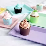 Scandinavian Wooden Macaron Polygonal Desk Combination Storage Geometrical Wooden Dessert Plate