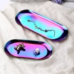 Nordic Oval Metal Jewelry Desk Desk Disk Dish Organization Kitchen Food Storage Plateau Gold and Silver Ornaments