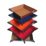 Foldable Storage Box Pu Leather Square for Dice Table Games Key Wallet Coin Box Tray Desk Storage Box Tays Decor