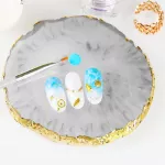Resin Storage Palette Jewelry Necklace Ring Decorative Tray Display Plate Desk Home Decor Ornaments Fake Nail Patch Tray