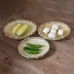 Handmade Weveing ​​Bamboo SEEVE BAMBOO RAFT ROUND DIY DIY DECORIVE FRUIT BRUAD BASKET KITCHCHEN STORAGE