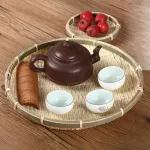 Handmade Weveing ​​Bamboo SEEVE BAMBOO RAFT ROUND DIY DIY DECORIVE FRUIT BRUAD BASKET KITCHCHEN STORAGE
