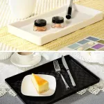 Big Serving Tray Rectangular Plastic Tray Food Service for Restaurant Home Hotel Storage Traile