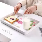 Nordic Flamingo Storage Rectangle Fruit Dessert Drink Storage Home Decoration Plate Creative Penh Jewelry Dish